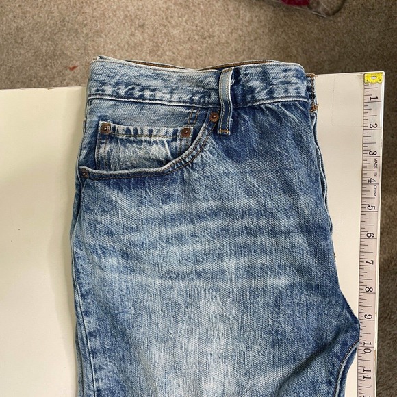 Levis 501 Button Fly Jeans Distressed Acid Wash - Picture 11 of 12